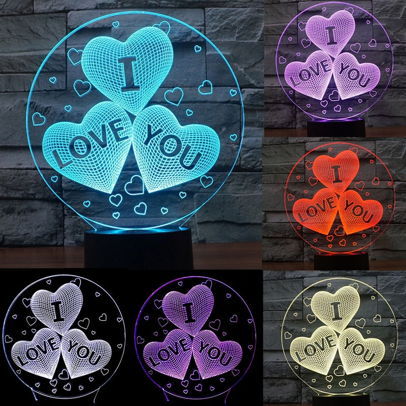 3D hologram heart light - A perfect gift for Valentine's Day, Mother's Day, and Christmas. Also, an elegant room decoration to uplift your mood
