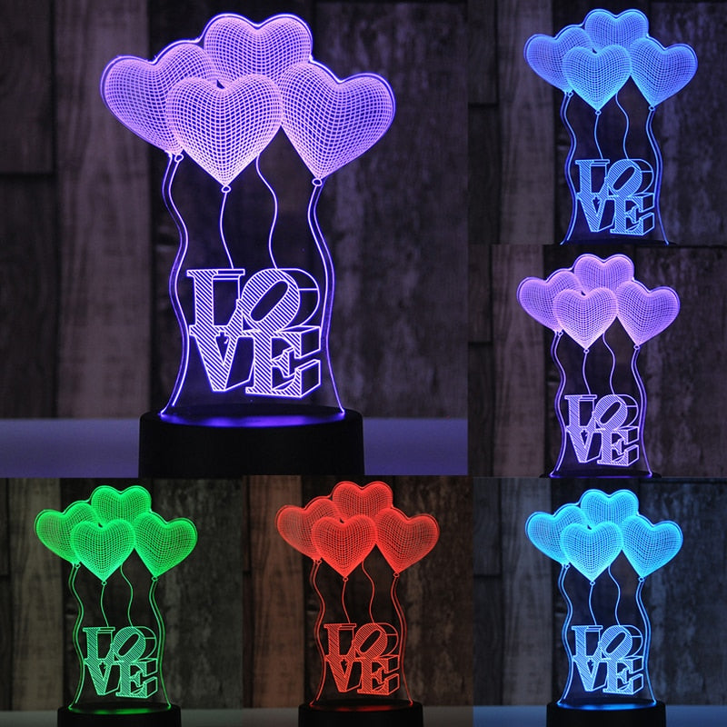 3D hologram heart light - A perfect gift for Valentine's Day, Mother's Day, and Christmas. Also, an elegant room decoration to uplift your mood