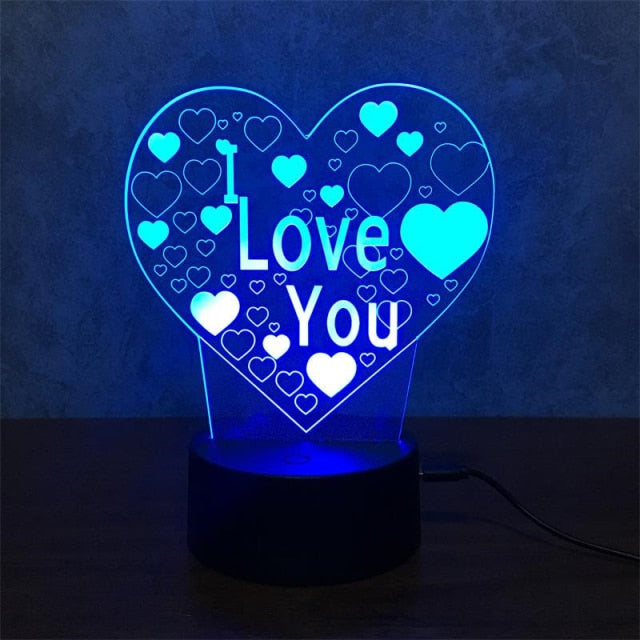 3D hologram heart light - A perfect gift for Valentine's Day, Mother's Day, and Christmas. Also, an elegant room decoration to uplift your mood