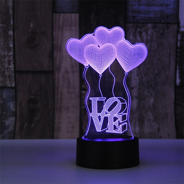 3D hologram heart light - A perfect gift for Valentine's Day, Mother's Day, and Christmas. Also, an elegant room decoration to uplift your mood
