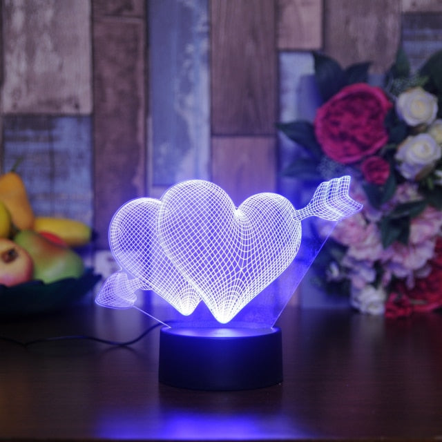 3D hologram heart light - A perfect gift for Valentine's Day, Mother's Day, and Christmas. Also, an elegant room decoration to uplift your mood