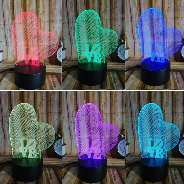 3D hologram heart light - A perfect gift for Valentine's Day, Mother's Day, and Christmas. Also, an elegant room decoration to uplift your mood