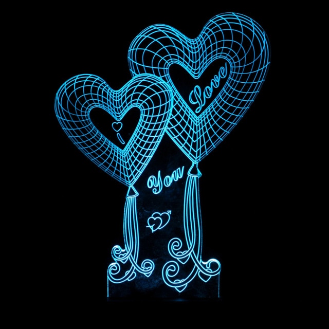 3D hologram heart light - A perfect gift for Valentine's Day, Mother's Day, and Christmas. Also, an elegant room decoration to uplift your mood