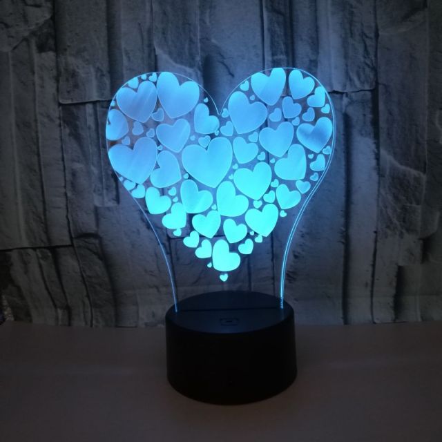 3D hologram heart light - A perfect gift for Valentine's Day, Mother's Day, and Christmas. Also, an elegant room decoration to uplift your mood