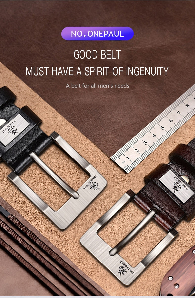 Genuine Leather Belt - Stylish and versatile - Perfect gift for husband or boyfriend - Elevate daily attire - Crafted from high-quality leather.