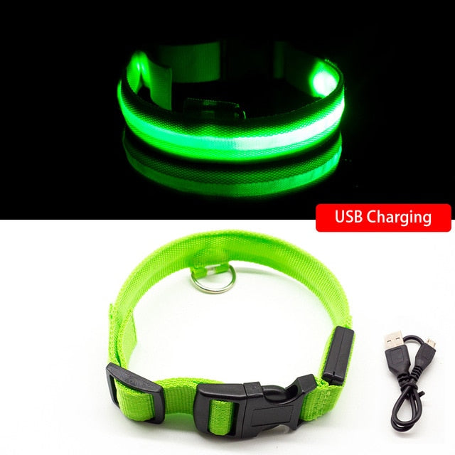 Pet Collar - USB Charging and Button Battery Versions - Quick Release - High-Quality Nylon and Fiber - Anti-lost - Avoid Car Accidents - Suitable for Small, Medium, and Large Dogs