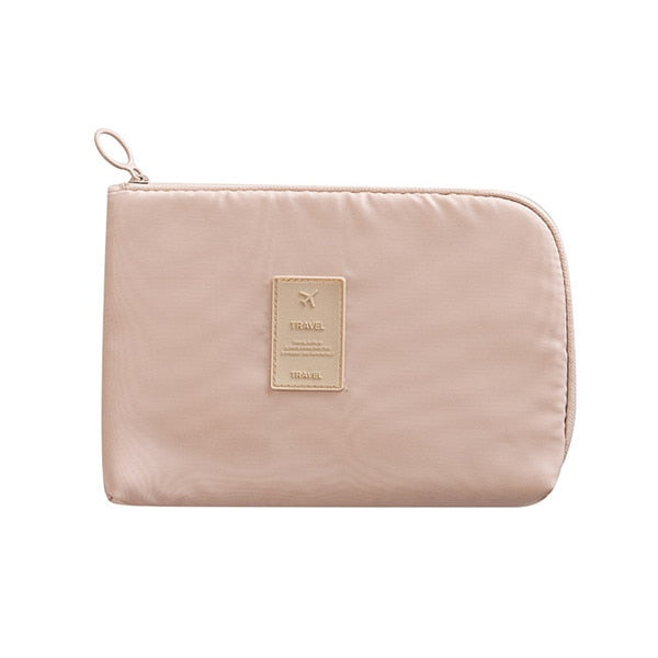 Travel Accessory Cable Bag - Durable polyester, organizes electronic gadgets, various colors and designs.