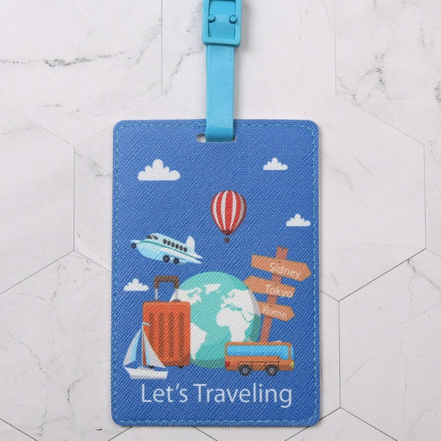 Durable and Stylish Luggage Tags - Detachable card for easy identification, choose from various colors and designs.