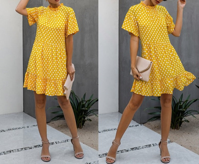 Casual Loose Sundress made of cotton-polyester blend, perfect for warmer weather. Comes in multiple colors and looks great on any body type. Affordable and stylish dress, perfect for casual events
