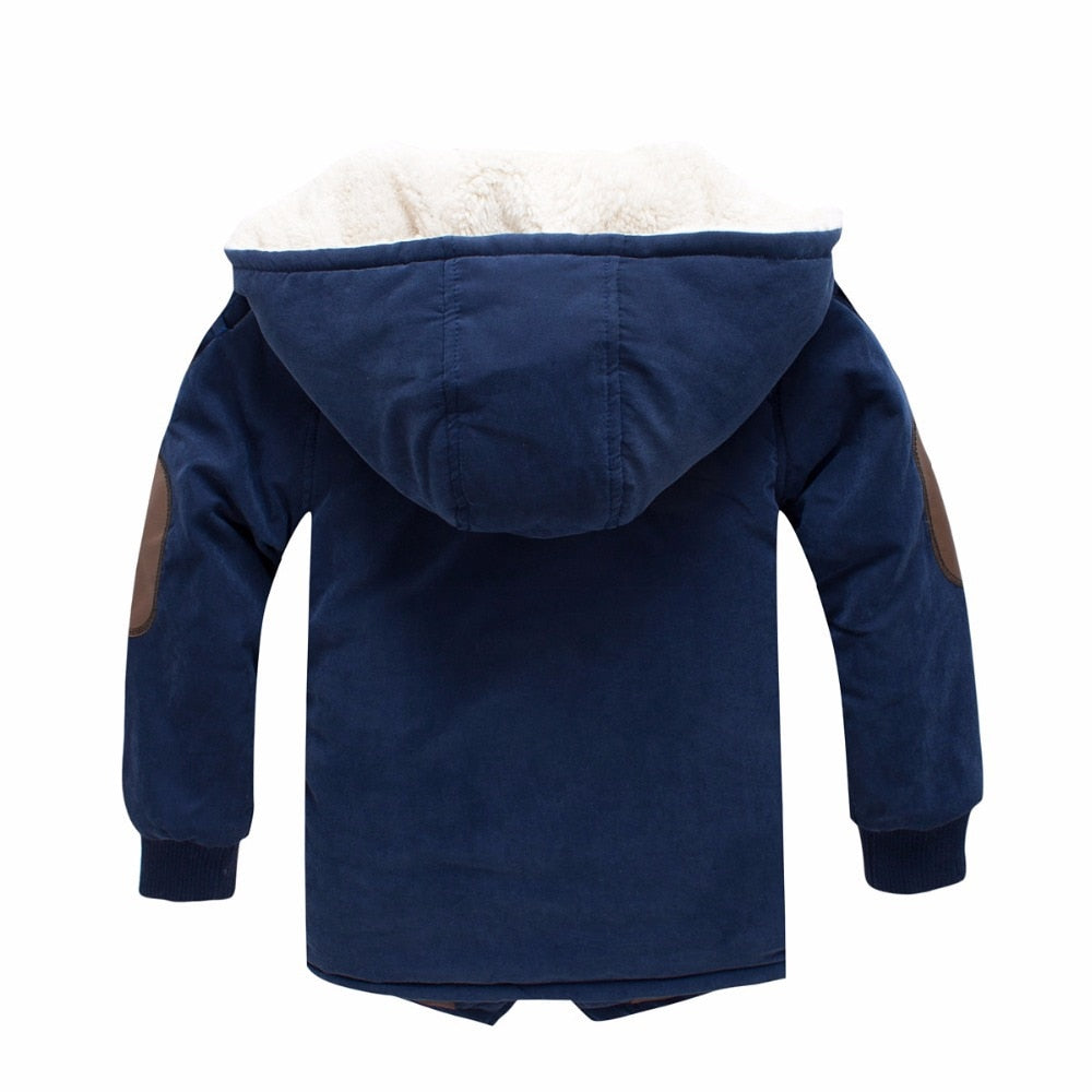 Thick Hooded Coat for Kids - Cotton, polyester, hooded, sizes 4 to 12 years, various variants.