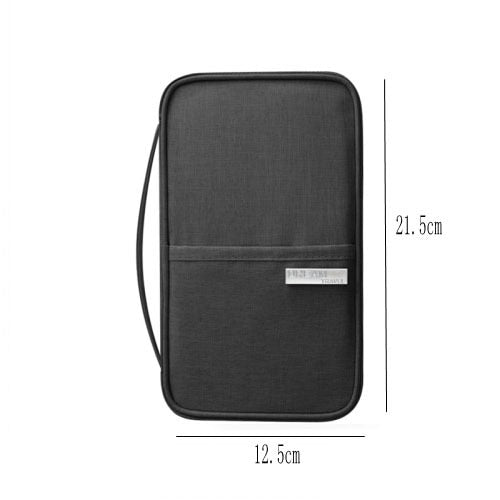 Waterproof Passport Holder - Durable oxford material, zipper closure, protects passport and cards during travel.