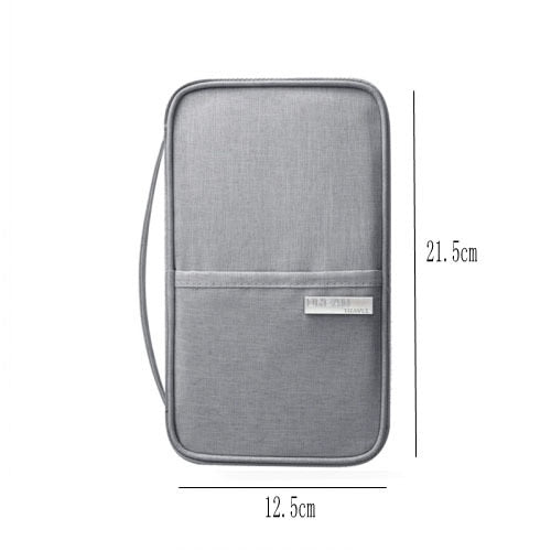 Waterproof Passport Holder - Durable oxford material, zipper closure, protects passport and cards during travel.