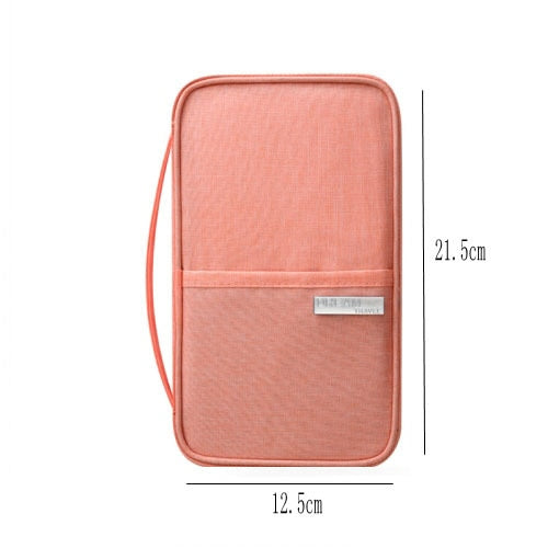 Waterproof Passport Holder - Durable oxford material, zipper closure, protects passport and cards during travel.
