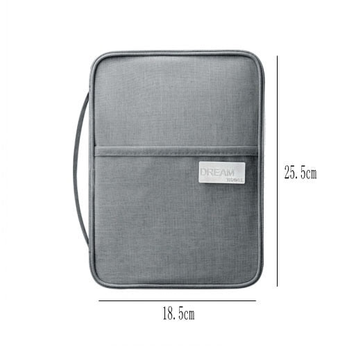 Waterproof Passport Holder - Durable oxford material, zipper closure, protects passport and cards during travel.