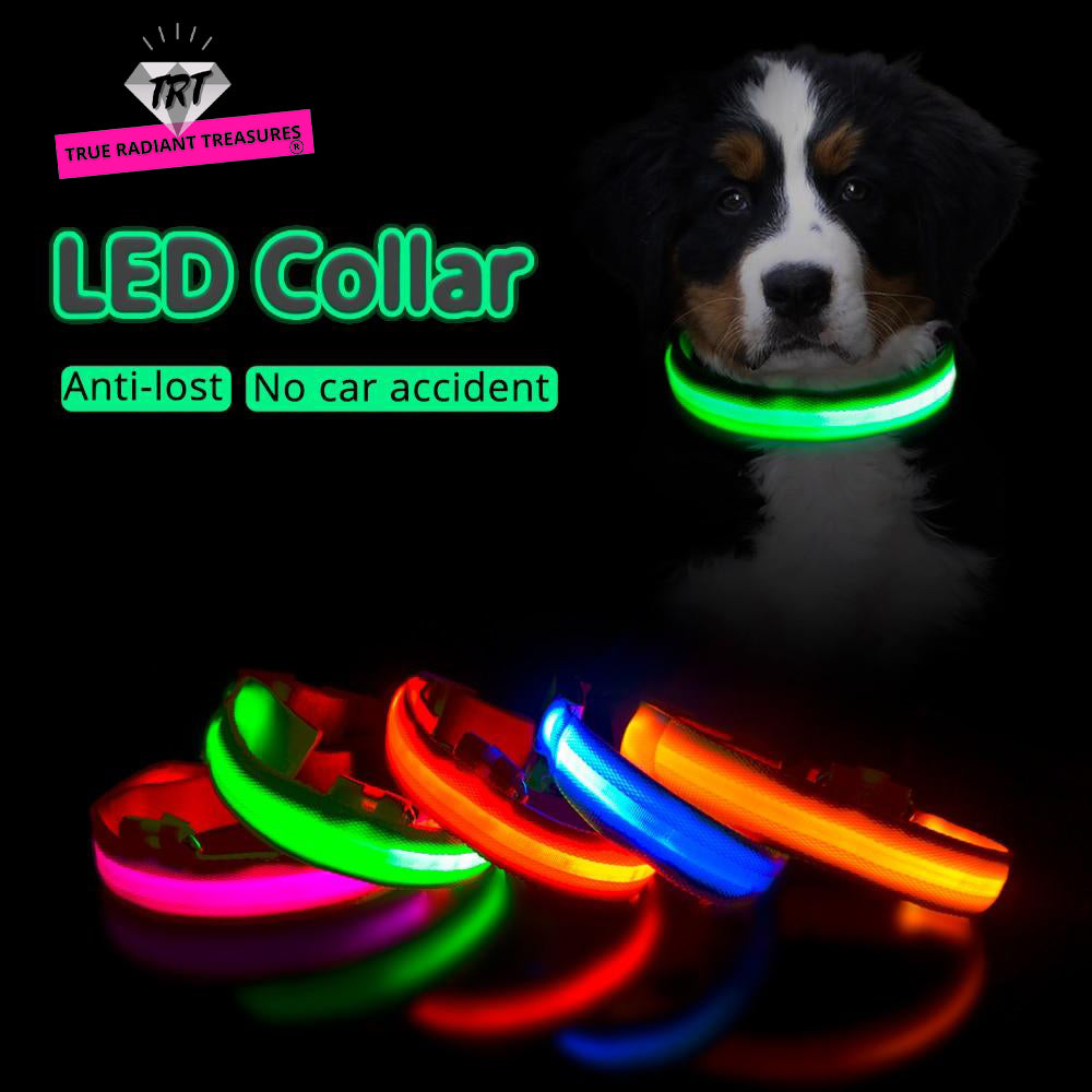 Pet Collar - USB Charging and Button Battery Versions - Quick Release - High-Quality Nylon and Fiber - Anti-lost - Avoid Car Accidents - Suitable for Small, Medium, and Large Dogs