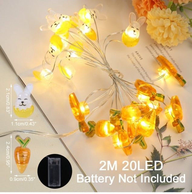 Add some spring cheer to your Easter decorations with our Easter LED Bunny String Lights! These festive lights are perfect for brightening up any space and impressing your guests. Hang them in a variety of ways - from walls to flower pots to mantelpieces - and watch your decor come to life. Don't miss out on this fun and versatile decoration. Shop now and light up your Easter!