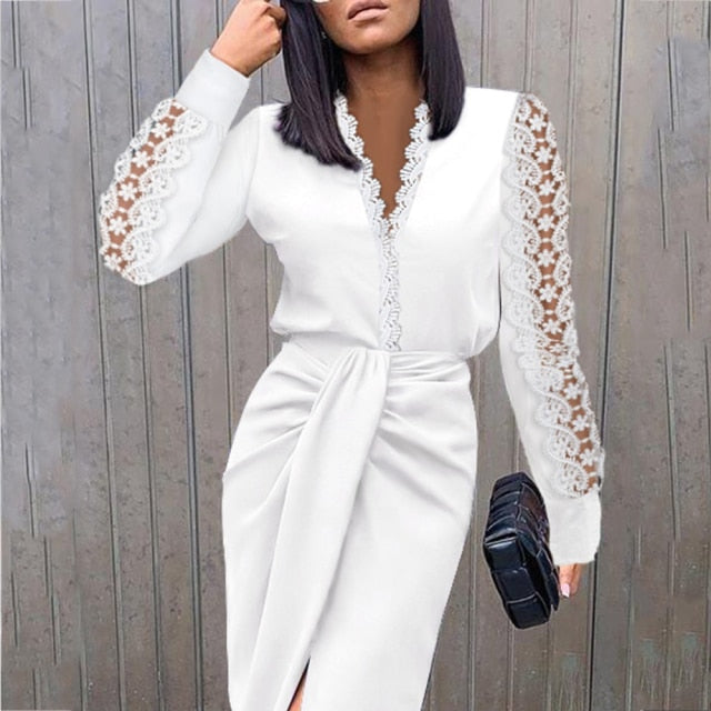 Spring Casual Long Sleeve Dress - A stylish and versatile dress for any occasion, perfect for a romantic date night or cocktails with friends